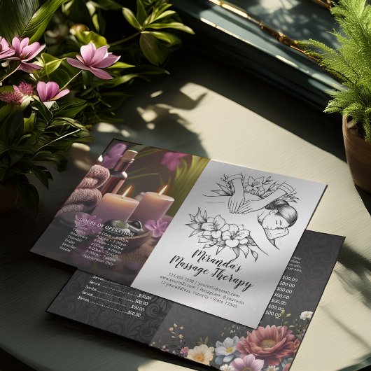 マッサージセラピーヒーリングハンズプライスフォールドフライヤー