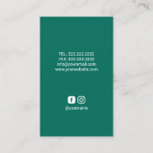 マッサージセラピーヒーリングハンズ&ハートティール(緑がかった色) 名刺 (裏面)