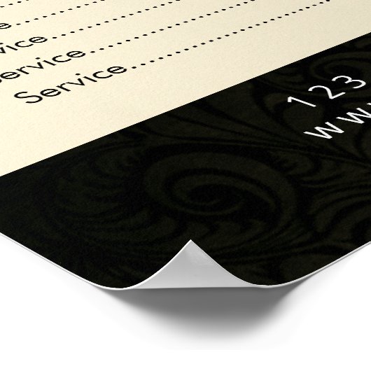 マッサージセラピーヒーリングハンドエネルギースパ価格表 ポスター (角)