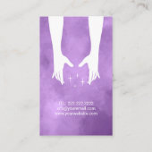 マッサージセラピーヒーリングハンドスパエレガント紫 名刺 (裏面)