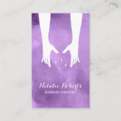 マッサージセラピーヒーリングハンドスパエレガント紫 名刺 (正面)