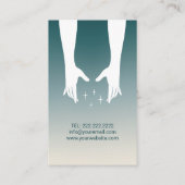 マッサージセラピーヒーリングハンドスパティール(緑がかった色) グラデーション 名刺 (裏面)