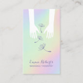 マッサージセラピーヒーリングハンドスパホログラフィック 名刺 (正面)