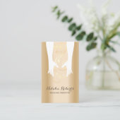 マッサージセラピーヒーリングハンドスパモダン金ゴールド 名刺 (スタンド正面)