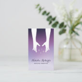 マッサージセラピーヒーリングハンドスパ紫グラデーション 名刺 (スタンド正面)