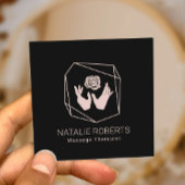 マッサージセラピーヒーリングハンド&フラワージオメトリック スクエア名刺