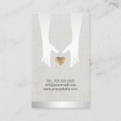 マッサージセラピーヒーリングハンド&金ゴールドハートリネン 名刺 (裏面)