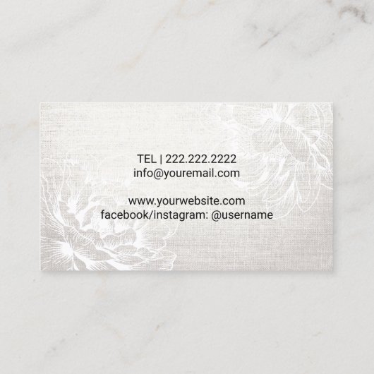 マッサージセラピーホットストーンボディワークヴィンテージフローラ 名刺 (裏面)