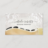 マッサージセラピーホットストーンボディワークヴィンテージフローラ 名刺 (正面)
