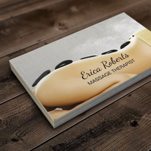 マッサージセラピーホットストーン美しいスパサロン 名刺