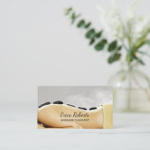 マッサージセラピーホットストーン美しいスパサロン 名刺 (スタンド正面)