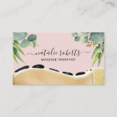 マッサージセラピーボディワークグリーンスパピンク 名刺 (正面)