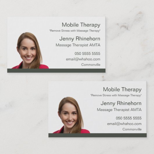 マッサージセラピーポートレート名札 名刺 (正面/裏面)