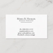 *~*マッサージセラピーマッサージセラピスト水彩 名刺 (裏面)