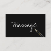 マッサージセラピーミニマル手書きスクリプト 名刺 (正面)