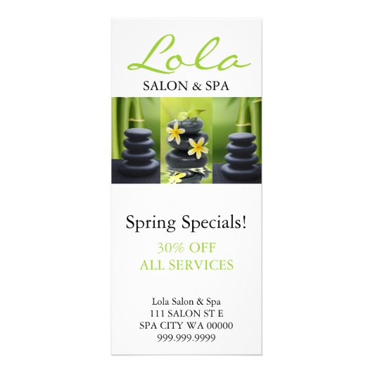 マッサージセラピーメイクアップサロンスパアーティストフライヤーメニュー ラックカード (正面)