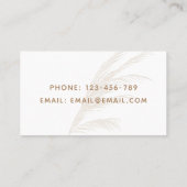 マッサージセラピーモダンスクリプトボホ紙テクスチャ 名刺 (裏面)