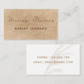 マッサージセラピーモダンスクリプトボホ紙テクスチャ 名刺 (正面/裏面)