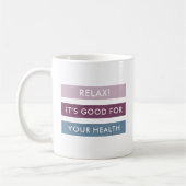 マッサージセラピーモダンストライプラベルライン コーヒーマグカップ (左)