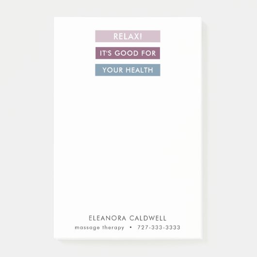 マッサージセラピーモダンストライプラベルライン ポストイット (正面)