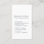 マッサージセラピーモダンストライプラベルライン 名刺 (裏面)