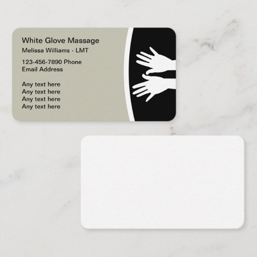 マッサージセラピーモダン編集可能名刺 名刺 (正面/裏面)
