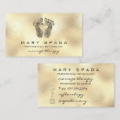 マッサージセラピーリフレクソロジーウェルネ霊気フェイク金ゴールド 名刺 (正面/裏面)