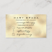 マッサージセラピーリフレクソロジーウェルネ霊気フェイク金ゴールド 名刺 (裏面)