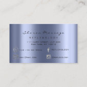 マッサージセラピーリフレクソロジーシルバーグレーブルーネイビー 名刺 (裏面)