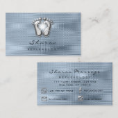 マッサージセラピーリフレクソロジーセラピストシルバーブルー 名刺 (正面/裏面)