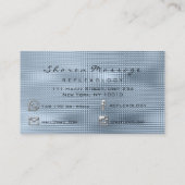 マッサージセラピーリフレクソロジーセラピストシルバーブルー 名刺 (裏面)