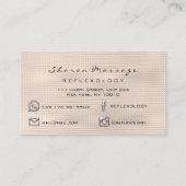 マッサージセラピーリフレクソロジーセラピスト銀アイボリー 名刺 (裏面)