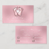 マッサージセラピーリフレクソロジーセラピーピンクスパーキー 名刺 (正面/裏面)