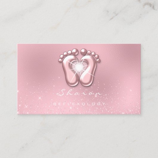 マッサージセラピーリフレクソロジーセラピーピンクスパーキー 名刺 (正面)