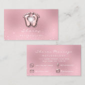 マッサージセラピーリフレクソロジーセラピーピンクローズ 名刺 (正面/裏面)