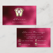 マッサージセラピーリフレクソロジーセラピー金ゴールドブルゴーニュ 名刺 (正面/裏面)