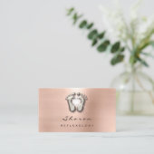 マッサージセラピーリフレクソロジーセラピー金ゴールドベージュ 名刺 (スタンド正面)