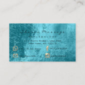マッサージセラピーリフレクソロジーセラピー金ゴールド海ブルー 名刺 (裏面)