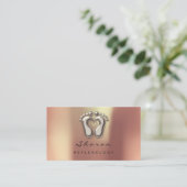 マッサージセラピーリフレクソロジーセラピー銅アイボリー 名刺 (スタンド正面)