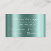 マッサージセラピーリフレクソロジーティール(緑がかった色)グリーグリッター足 名刺 (裏面)