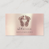 マッサージセラピーリフレクソロジーバラグリッターブラック 名刺 (正面)