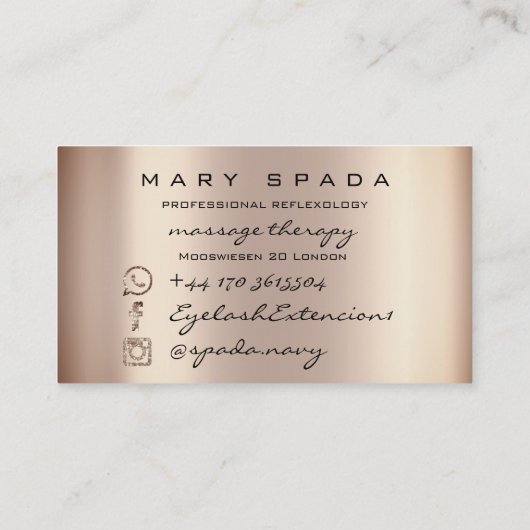 マッサージセラピーリフレクソロジー足インスタグラバイオレット 名刺 (裏面)