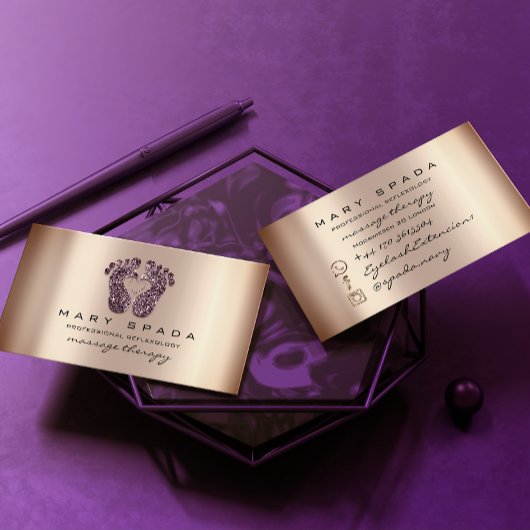 マッサージセラピーリフレクソロジー足インスタグラバイオレット 名刺