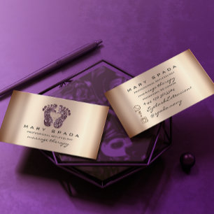 マッサージセラピーリフレクソロジー足インスタグラバイオレット 名刺