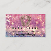 マッサージセラピーリフレクソロジー足バラグリッターQR 名刺 (正面)