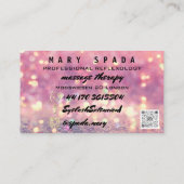 マッサージセラピーリフレクソロジー足バラピンクQRCode 名刺 (裏面)