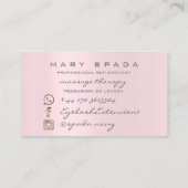 マッサージセラピーリフレクソロジー足ピンクローズピンク 名刺 (裏面)