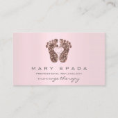 マッサージセラピーリフレクソロジー足ピンクローズピンク 名刺 (正面)