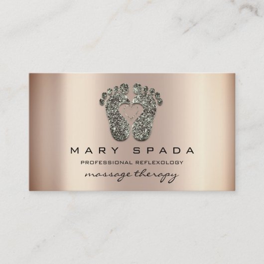 マッサージセラピーリフレクソロジー足Instagraティール（緑がかった色）ログ 名刺 (正面)