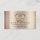 マッサージセラピーリフレクソロジー足Instagra金ゴールドログ 名刺 (正面)